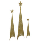Figura navideña 150cm 60 luces LED árbol triangular dorado