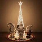 Figura navideña 210cm 100 luces LED árbol triangular plateado