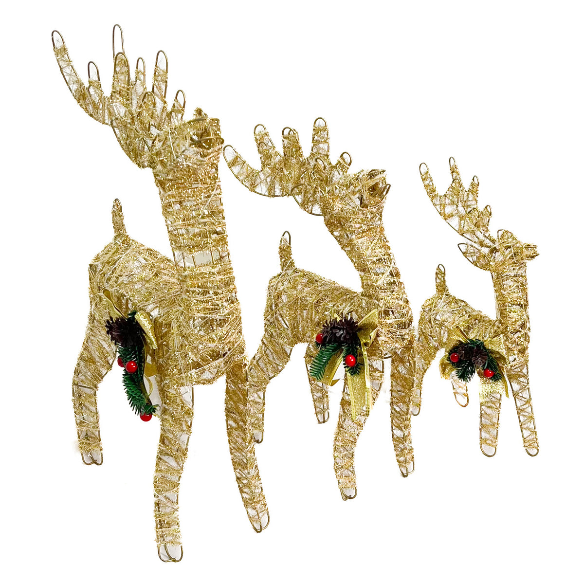 Figura navideña 40cm 30 luces LED ciervo
