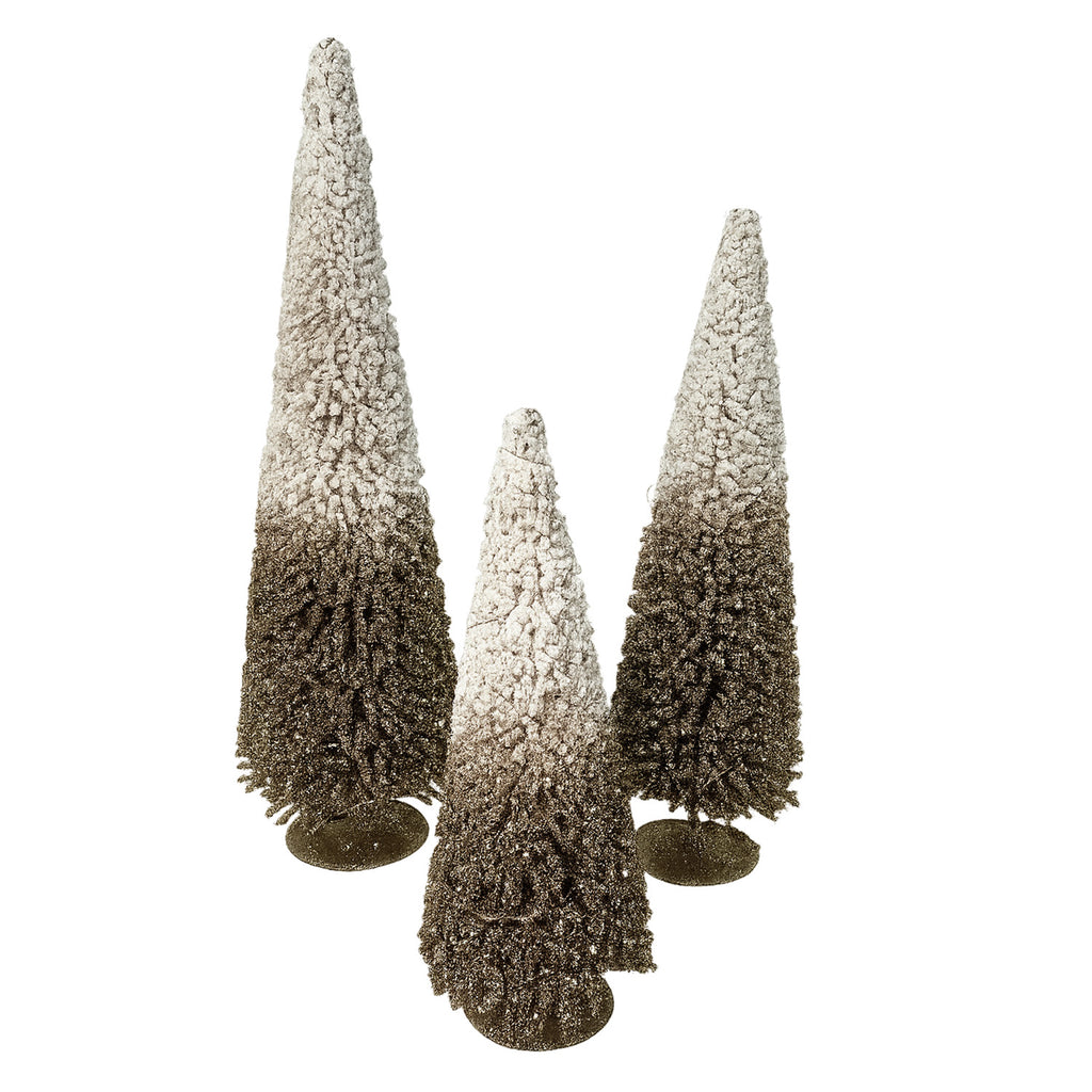 Figura navideña 40cm 20 luces LED árbol dorado