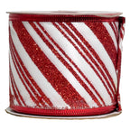Cinta regalo 6,3x270cm navidad rojo blanco