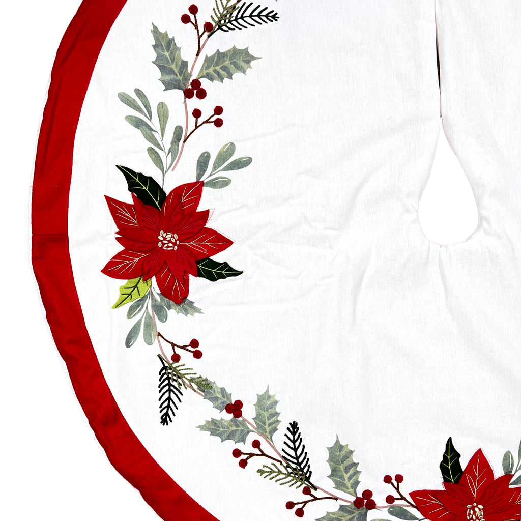 Base árbol navidad 120cm crudo flores