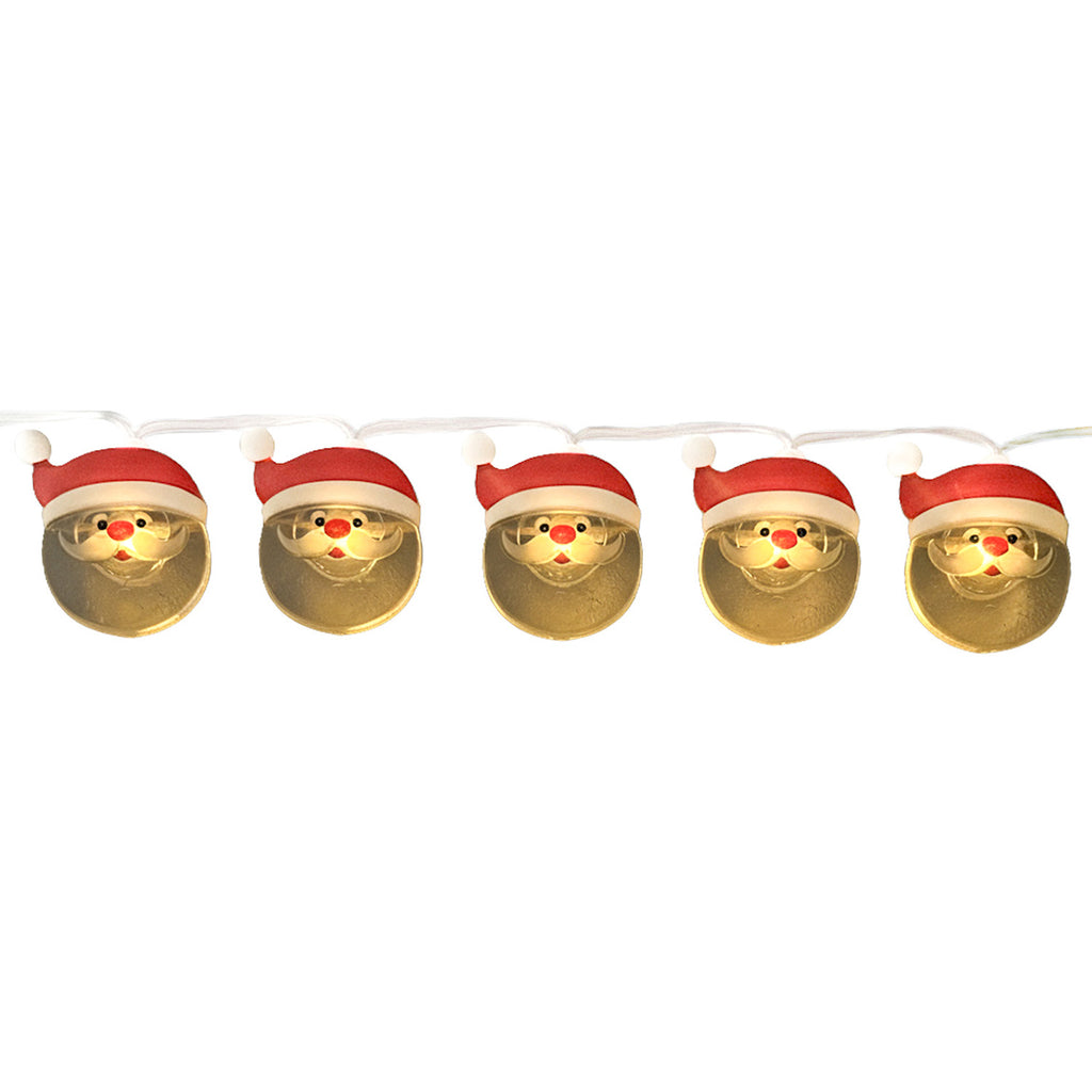 Luces navidad 10 led 2mt luz cálida c/pila viejo pascuero