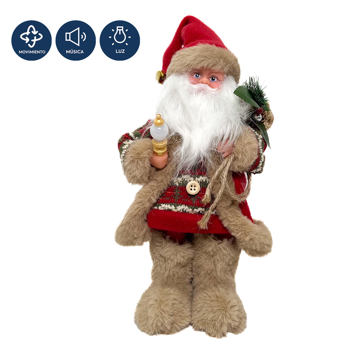 Viejo pascuero musical 45cm outdoor