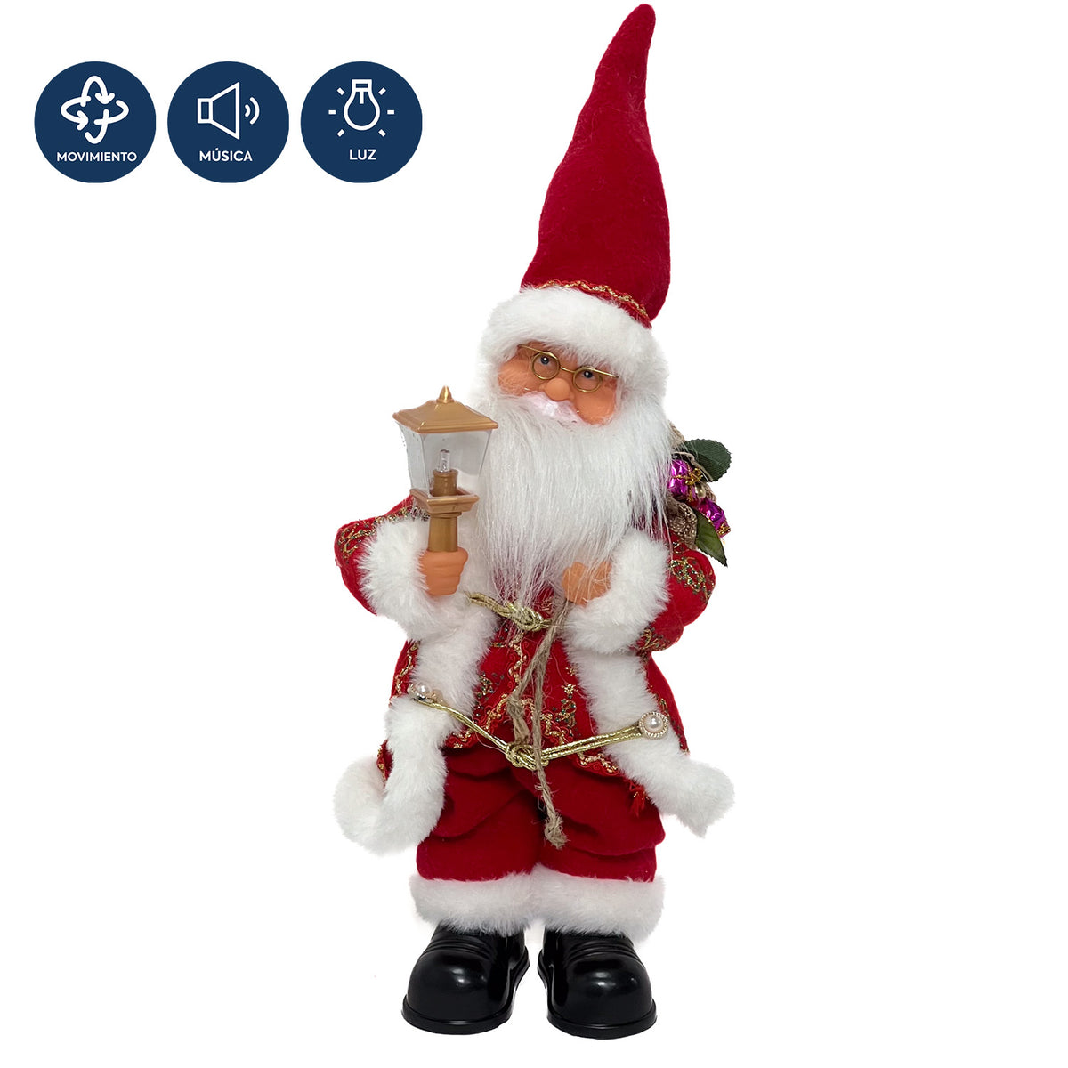 Viejo pascuero musical 45cm