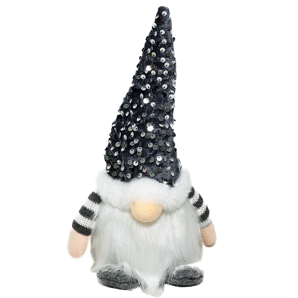 Gnomo navidad 28cm con luz gris