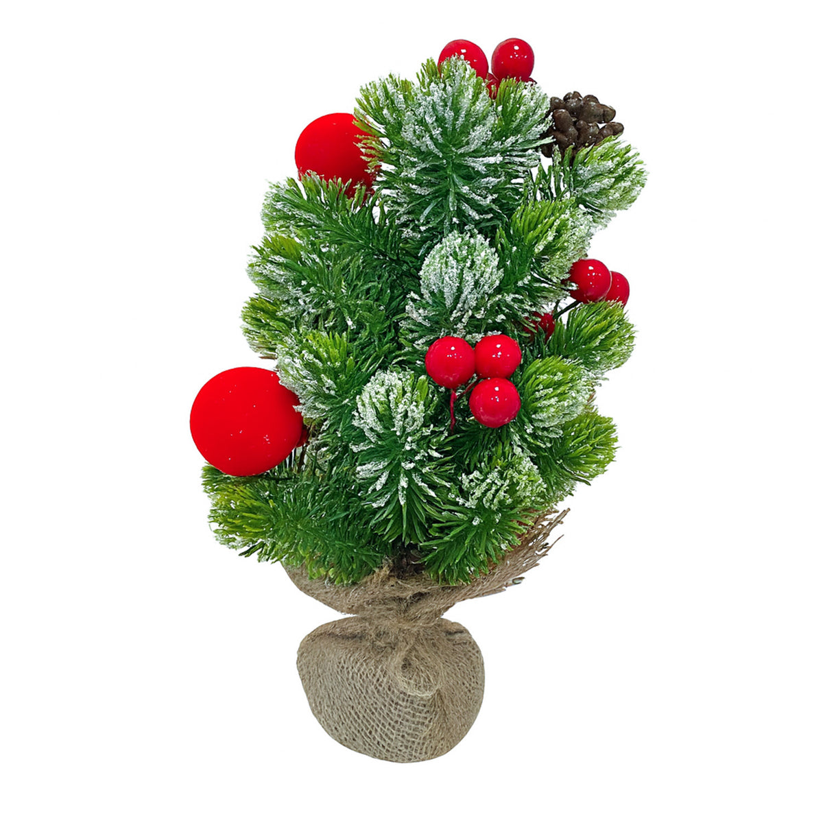 Adorno árbol navidad 35cm bolas navidad rojo