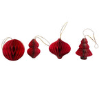 Colgante navidad 4pcs 8cm origami rojo