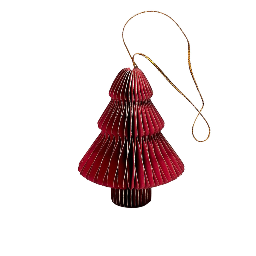 Colgante navidad 4pcs 8cm origami rojo