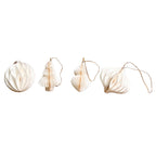 Colgante navidad 4pcs 8cm origami blanco
