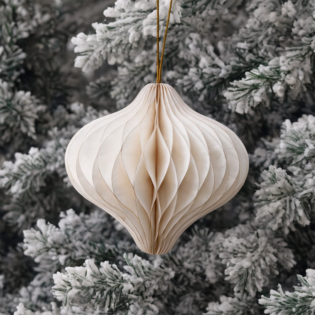 Colgante navidad 4pcs 8cm origami blanco