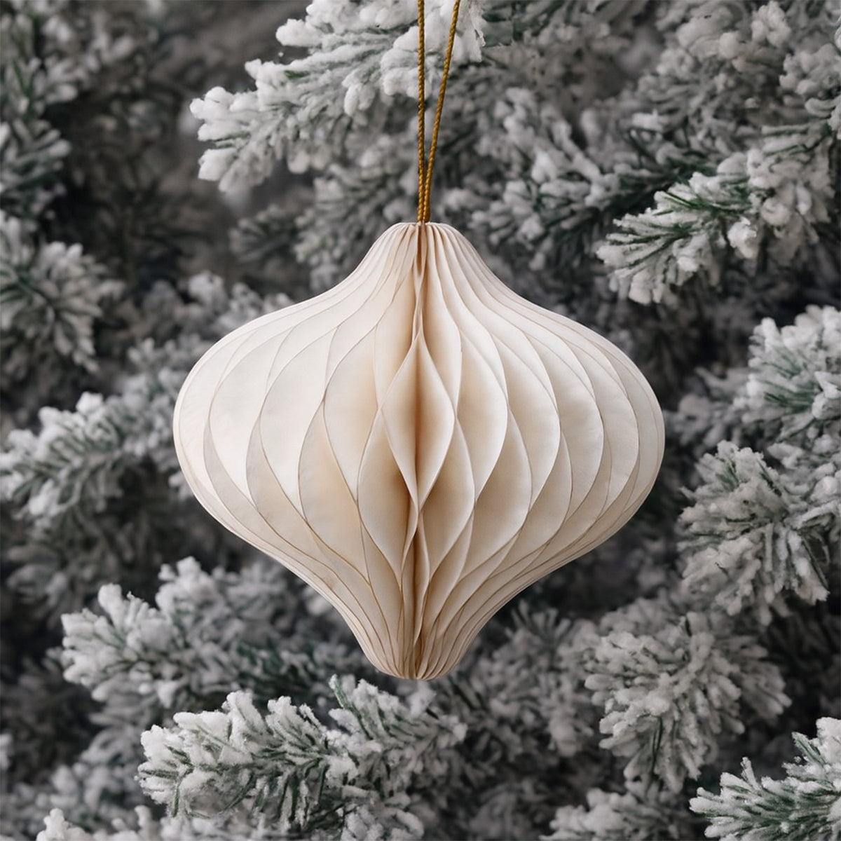 Colgante navidad 4pcs 8cm origami blanco
