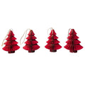 Colgante navidad 4pcs 10cm origami árbol rojo