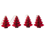 Colgante navidad 4pcs 10cm origami árbol rojo