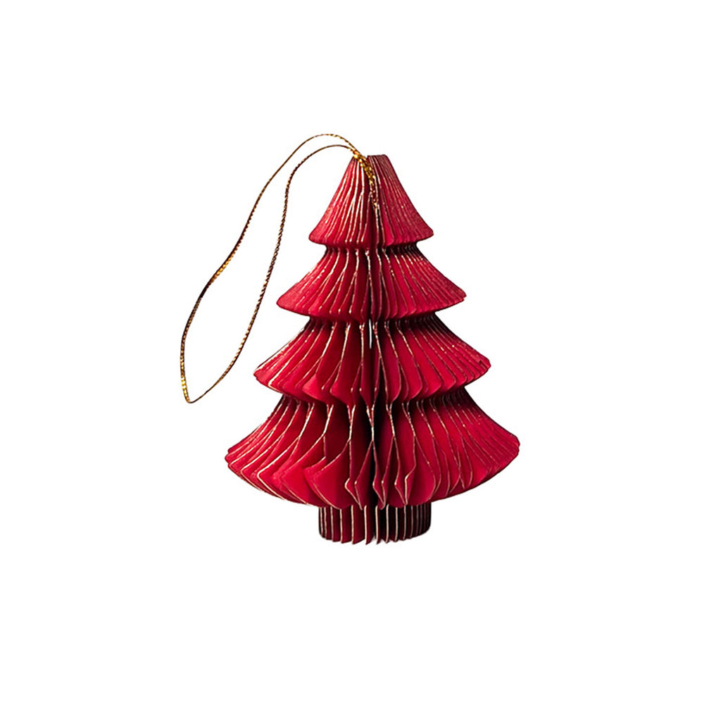 Colgante navidad 4pcs 10cm origami árbol rojo