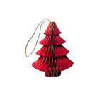 Colgante navidad 4pcs 10cm origami árbol rojo