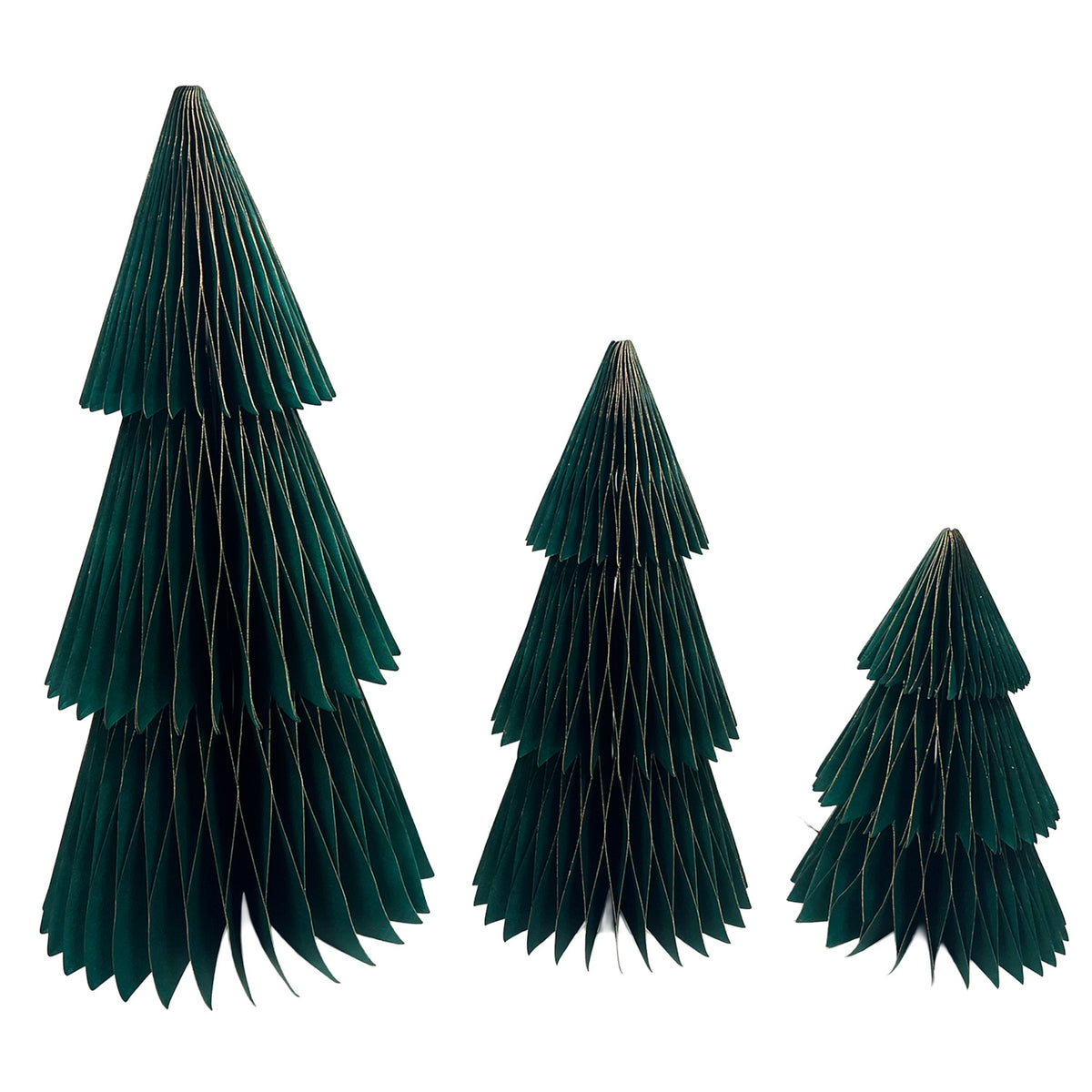 Adorno navidad árbol papel 3pcs 23cm - 33cm - 45cm