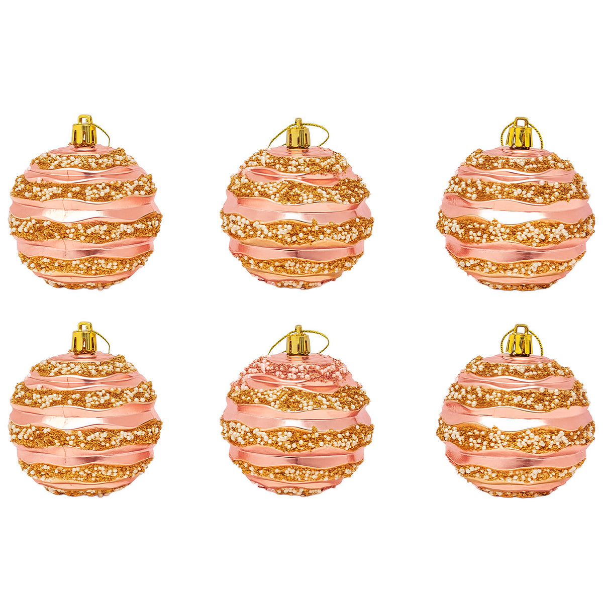Bola navidad 8cm 6pcs champán