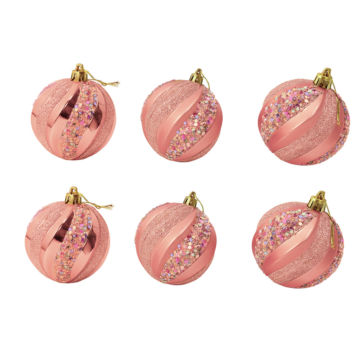 Bola navidad 6cm 6pcs champán