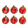 Bola navidad 8cm 6pcs rojo