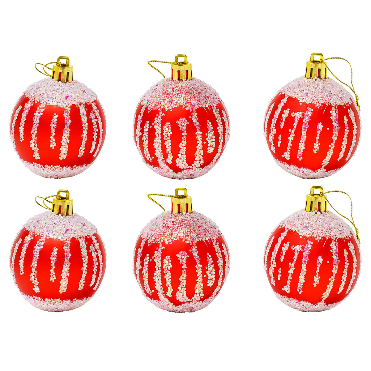 Bola navidad 6cm 6pcs rojo