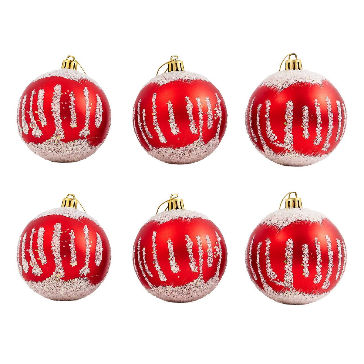 Bola navidad 8cm 6pcs rojo