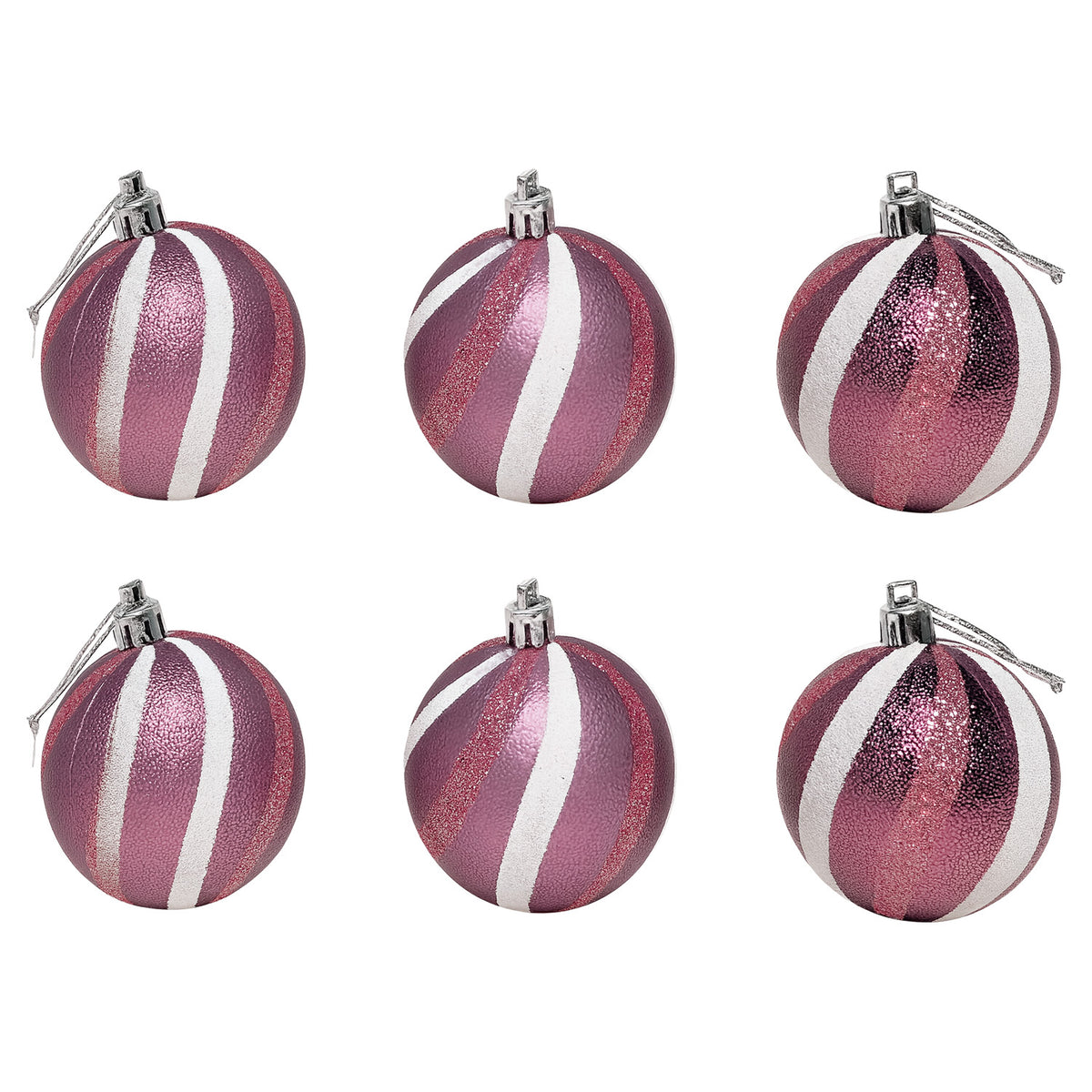 Bola navidad 8cm 6pcs celeste