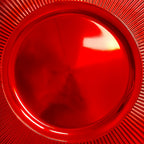 Plato melamina 33cm rojo acanalado