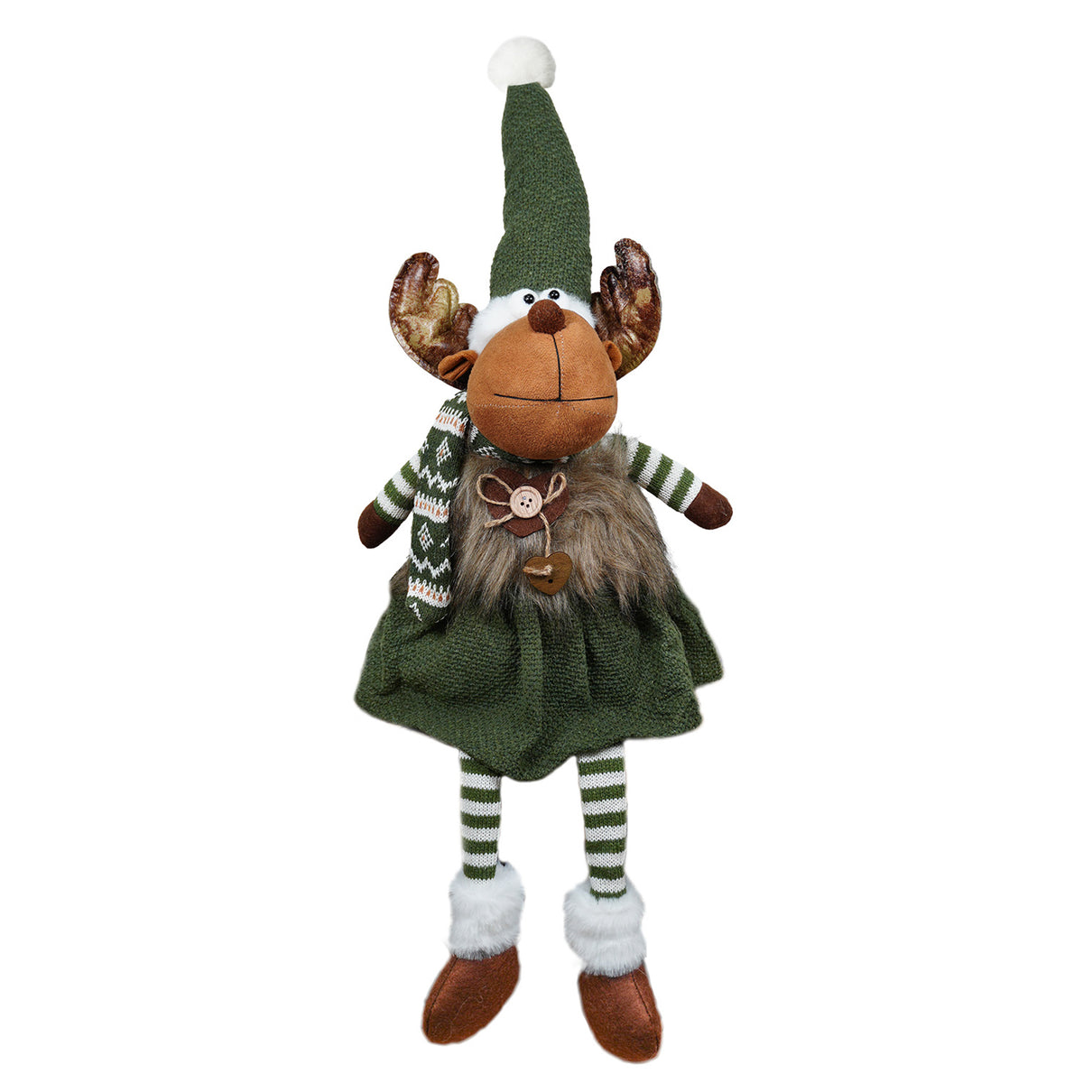 Reno peluche verde navidad 4