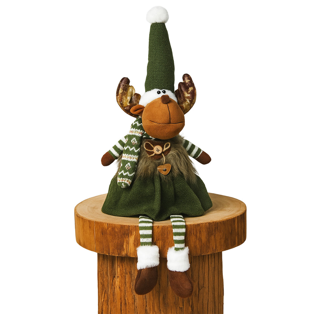 Reno peluche verde navidad 4