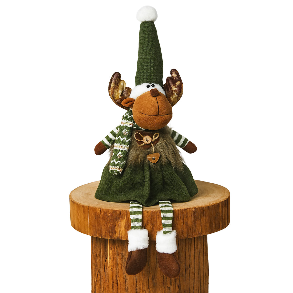 Reno peluche verde navidad 4