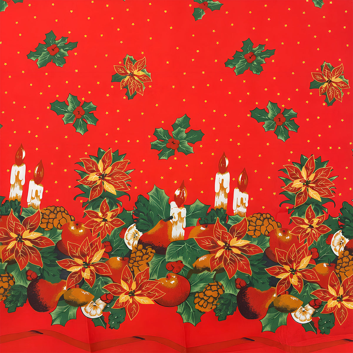 Mantel navidad redondo 150cm flores
