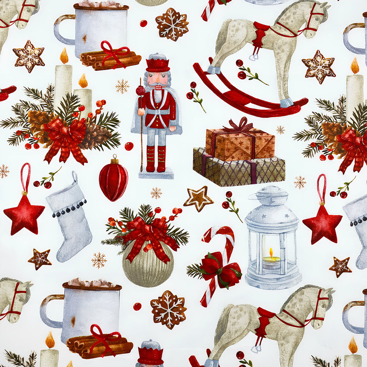 Mantel navidad redondo 150cm cascanueces