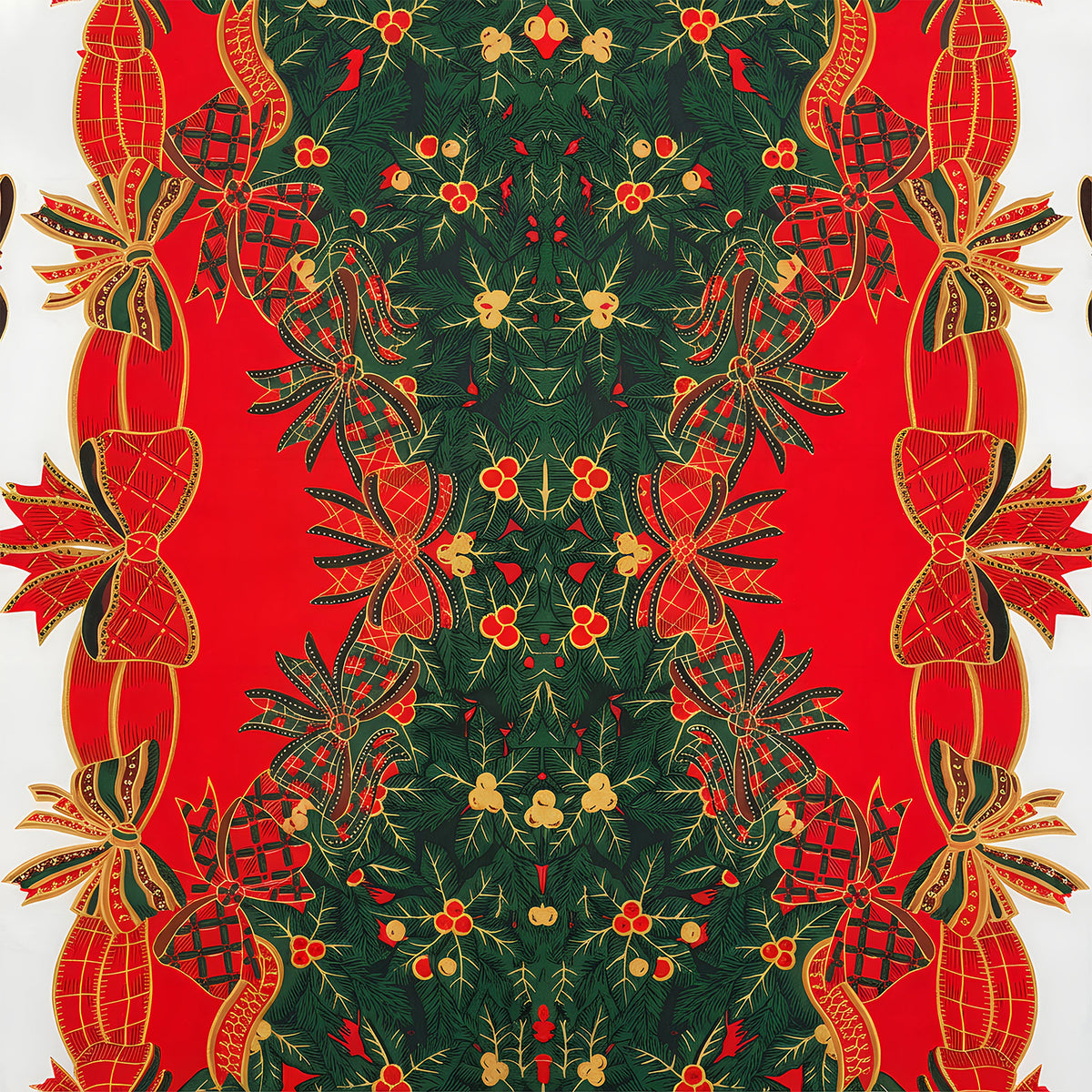 Mantel navidad cuadrado 150x150cm moños