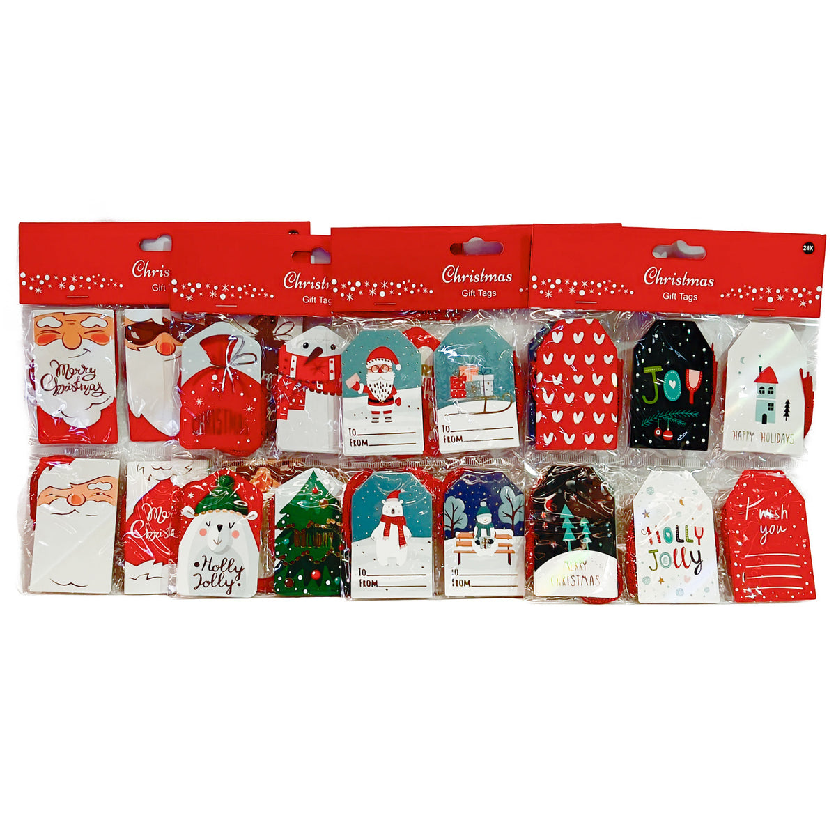 Set 24 tarjetas colgantes 6 diseños surtidos