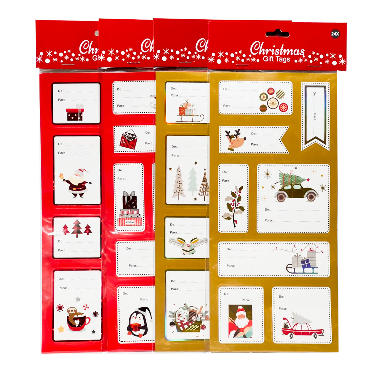 Stickers navidad rojo/verde surtidos