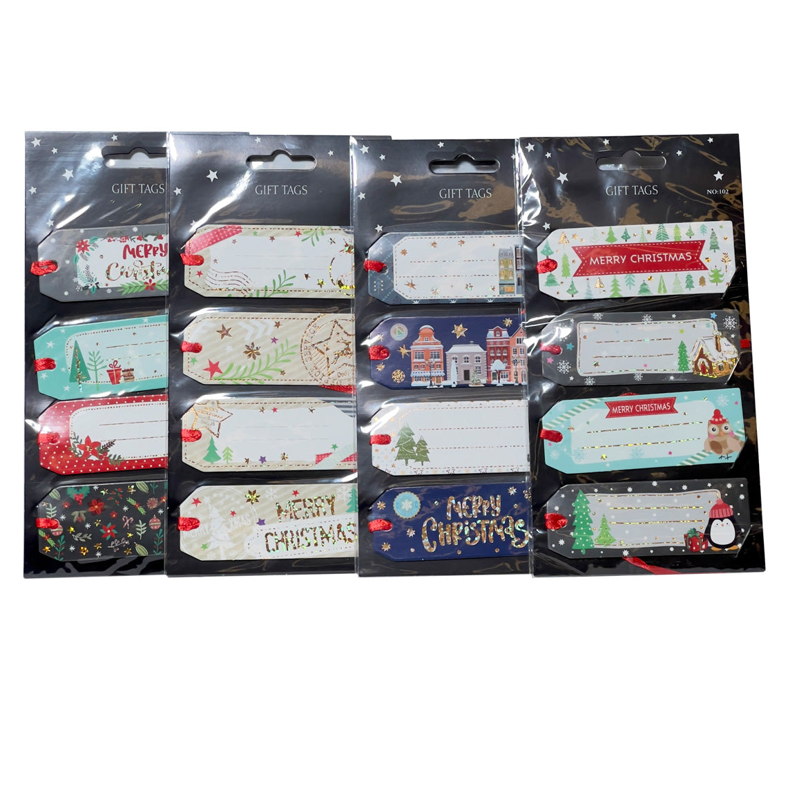 Set 4 tarjetas colgantes surtidas