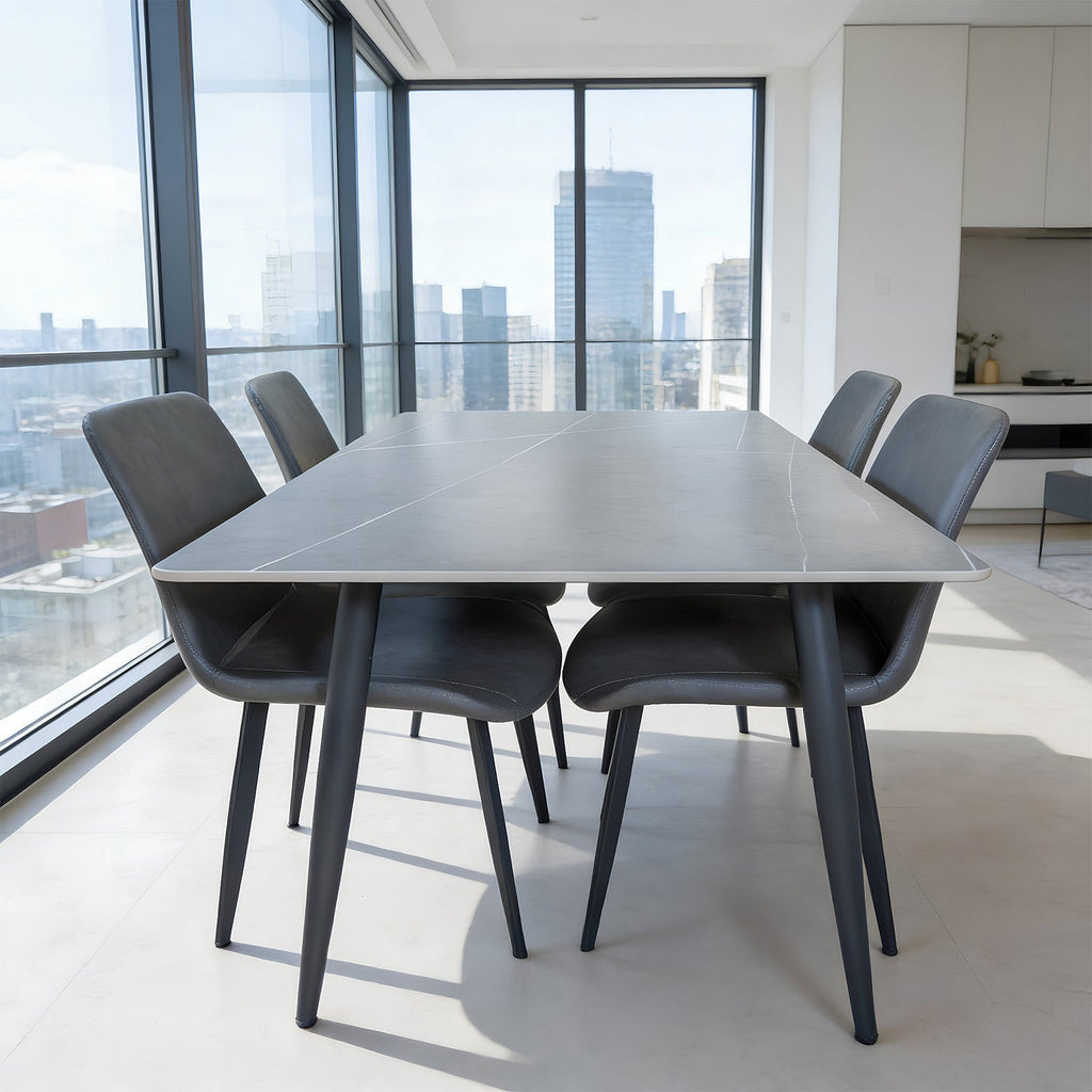 Juego comedor 4 sillas Curol Gris / Gris