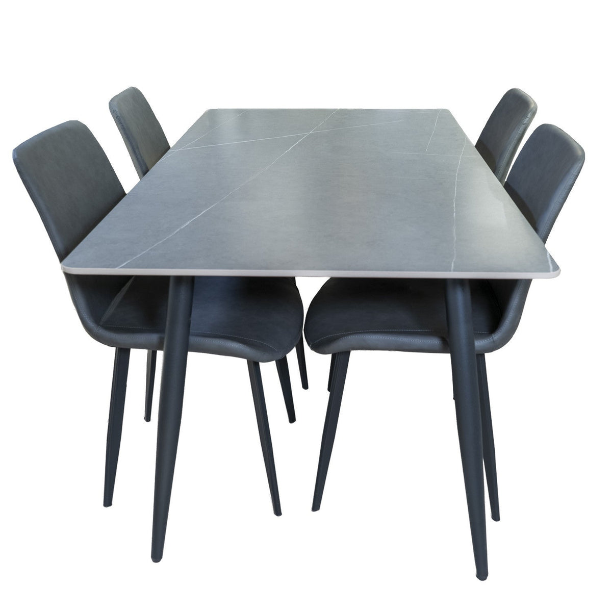 Juego comedor 4 sillas Curol Gris / Gris