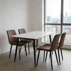Juego comedor 4 sillas Curol Blanco / Café