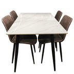 Juego comedor 4 sillas Curol Blanco / Café
