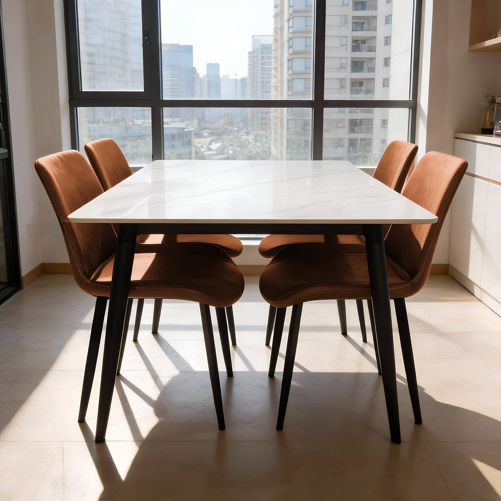 Juego comedor 4 sillas Curol Camel