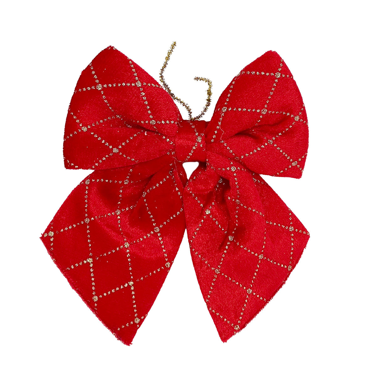 Moño navidad 16x18cm rojo lineas