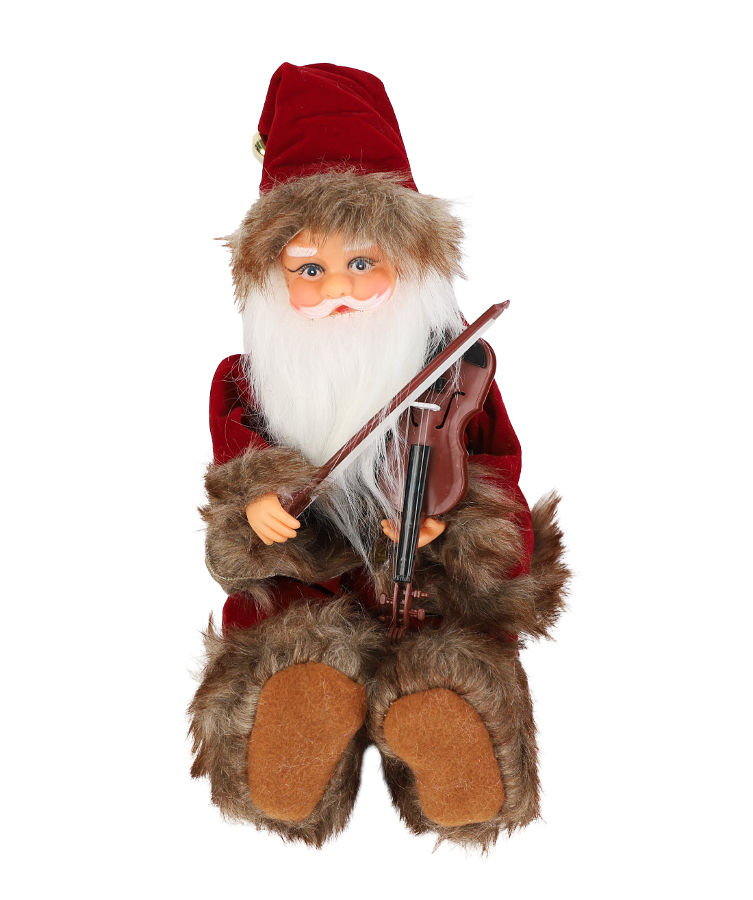 Viejo pascuero musical 30cm rustico surtido