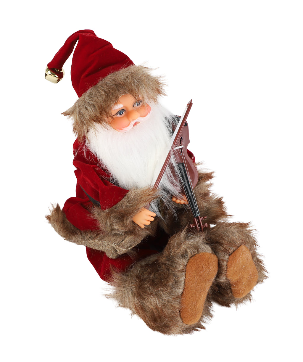 Viejo pascuero musical 30cm rustico surtido