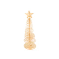 Adorno árbol navidad 6x20cm metal dorado glitter