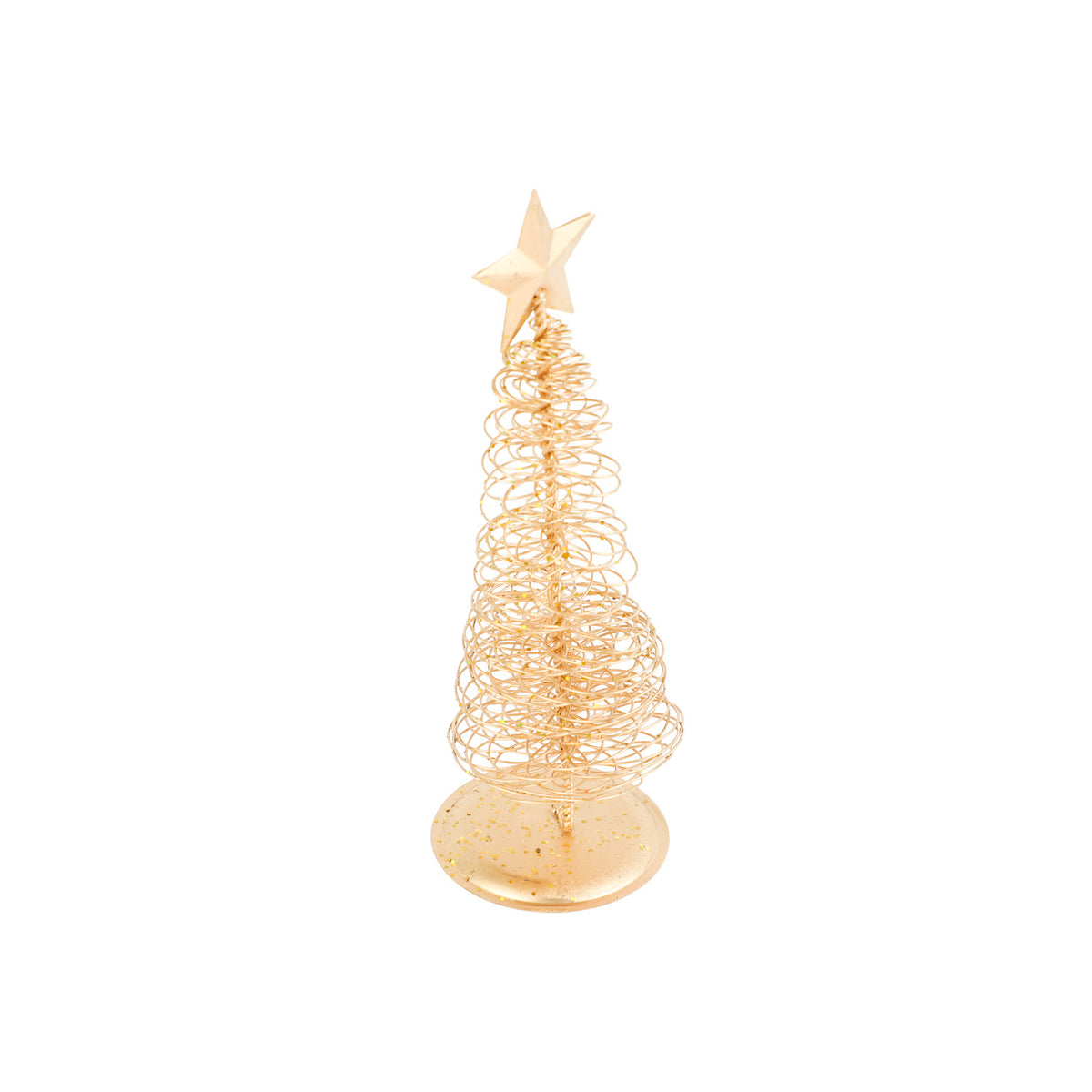 Adorno árbol navidad 6x20cm metal dorado glitter