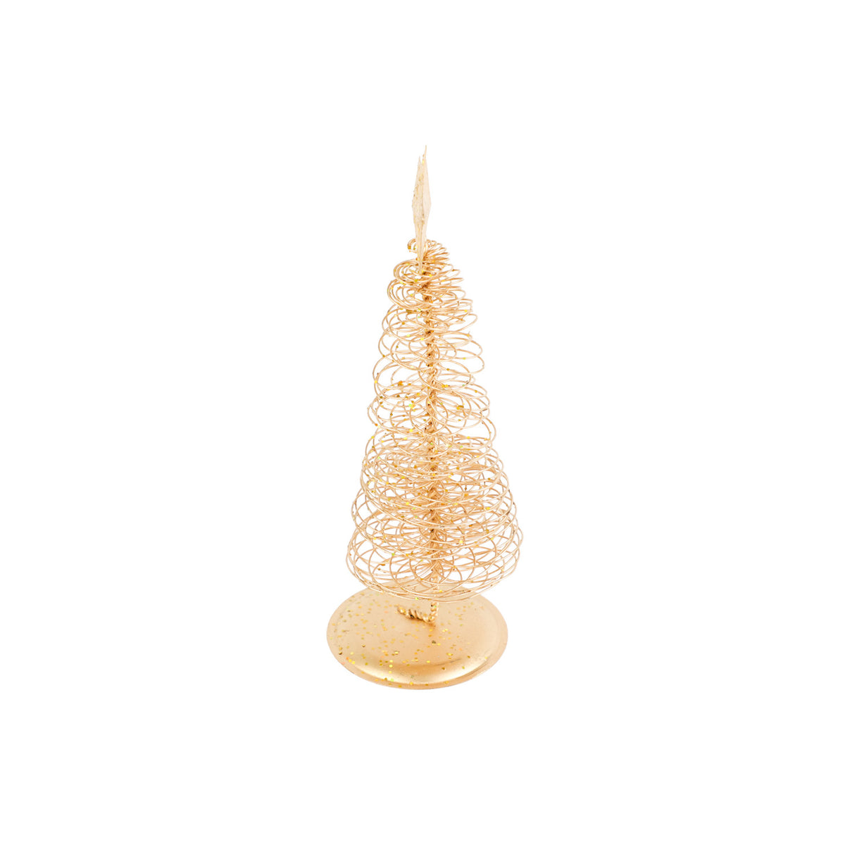 Adorno árbol navidad 6x20cm metal dorado glitter