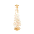 Adorno árbol navidad 6x22cm metal dorado glitter