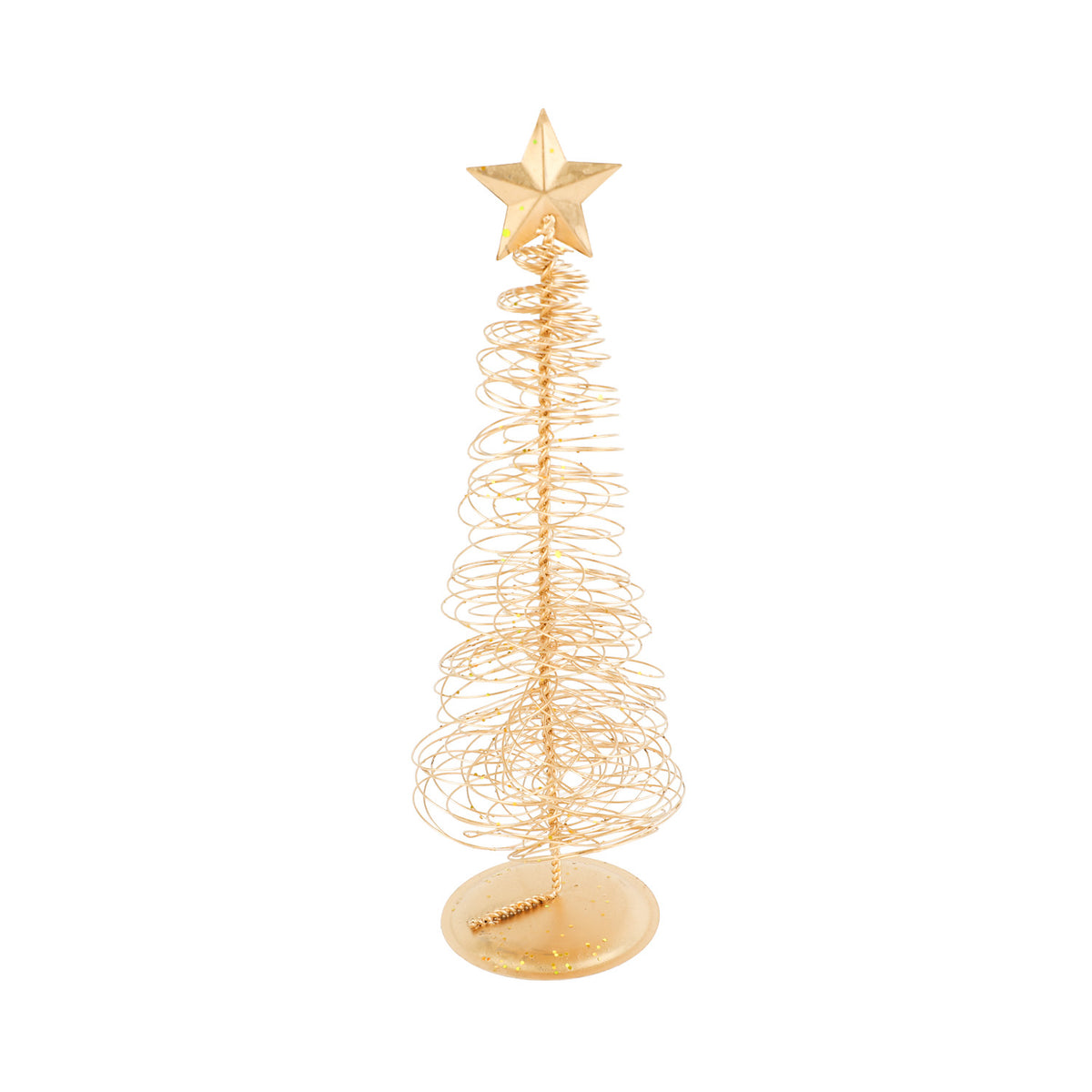 Adorno árbol navidad 6x22cm metal dorado glitter